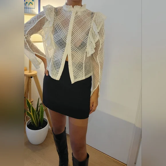 Lace Ruffle Blouse - Picture 4 of 6